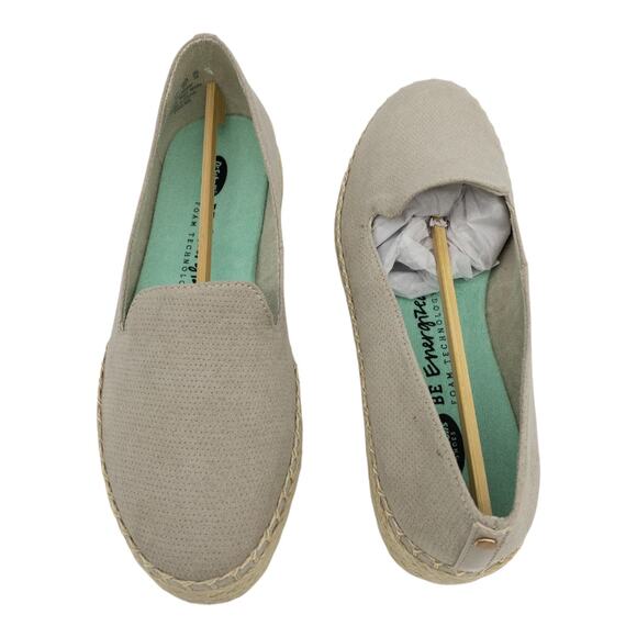 Dr. Scholl's Oyster Tan Find Me Almond Toe Slip On Perforated Espadrille Flats 7 - Picture 7 of 10